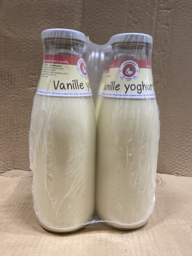 Yoghurt Vanille 4 x 750 ml GLAS De Vrolijke Koe